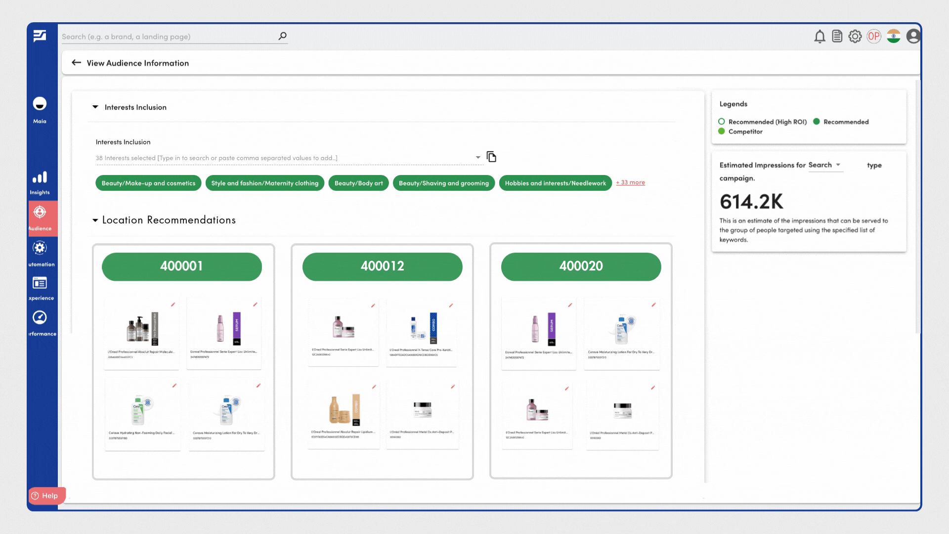 Pin-code based product recommendations with AI intelligence